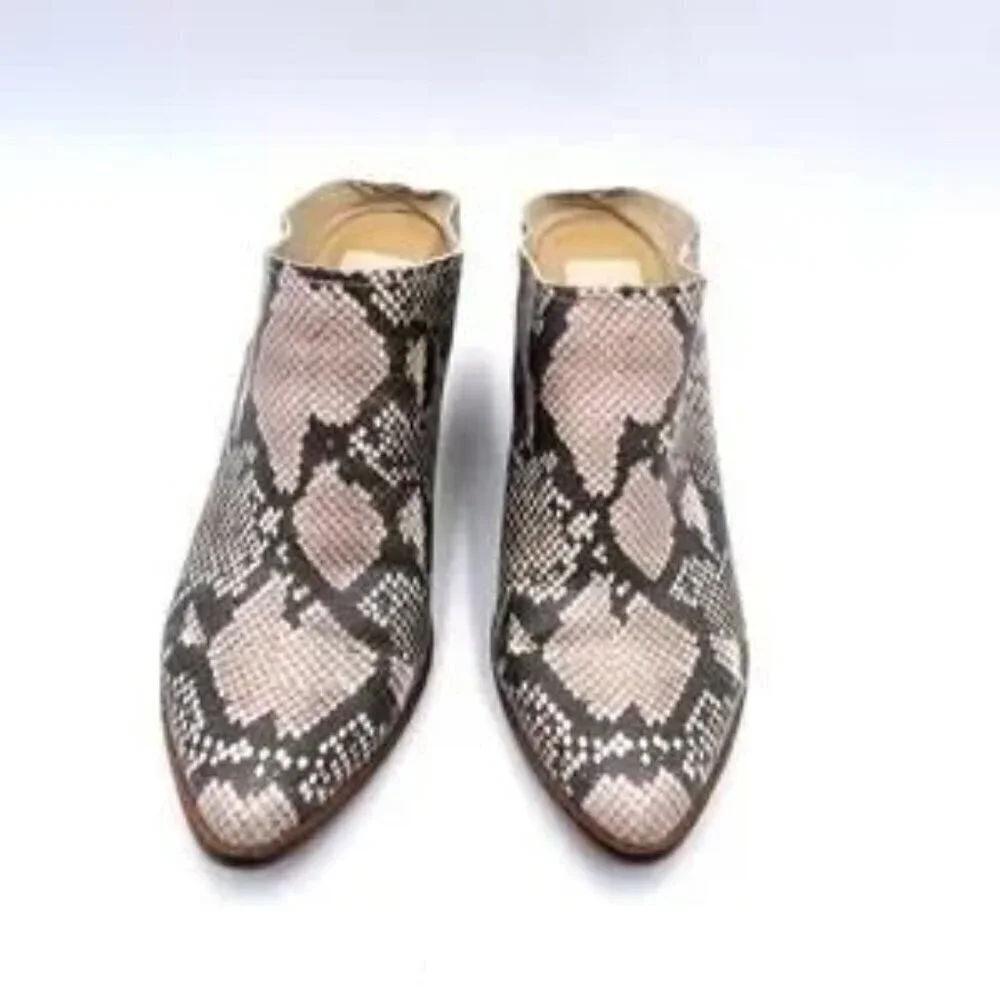 Dolce Vita Mules Size 8.5 Snake Skin Slip On Heel Booties $150